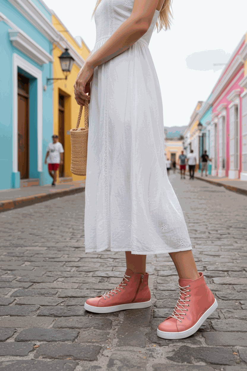 Step Up Your Style with Keila Leather High-Top Sneakers