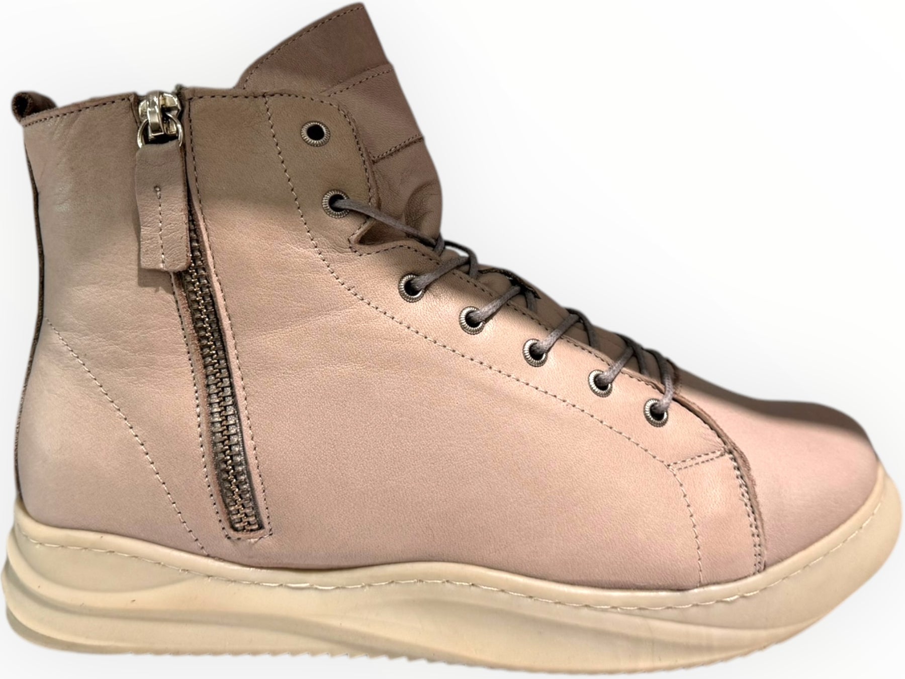 Carine– Women’s Leather High-Top Sneakers - J-bloomshoes