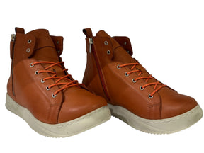 Carine– Women’s Leather High-Top Sneakers - J-bloomshoes