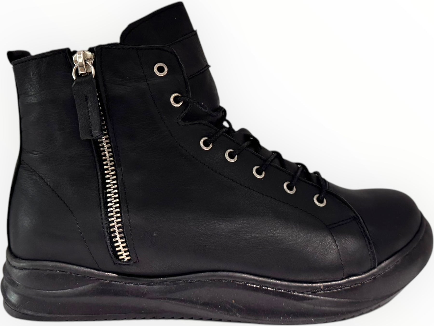 Carine– Women’s Leather High-Top Sneakers - J-bloomshoes