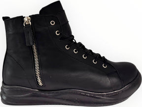 Carine– Women’s Leather High-Top Sneakers - J-bloomshoes