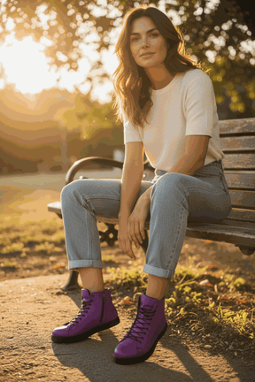 Elevate Your Style with Keila Women's Leather High-Top Sneakers