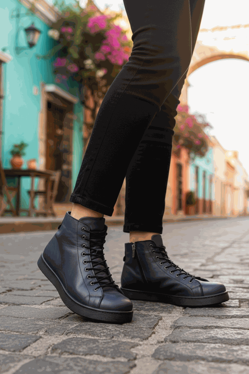 Elevate Your Style with Keila Women's Leather High-Top Sneakers