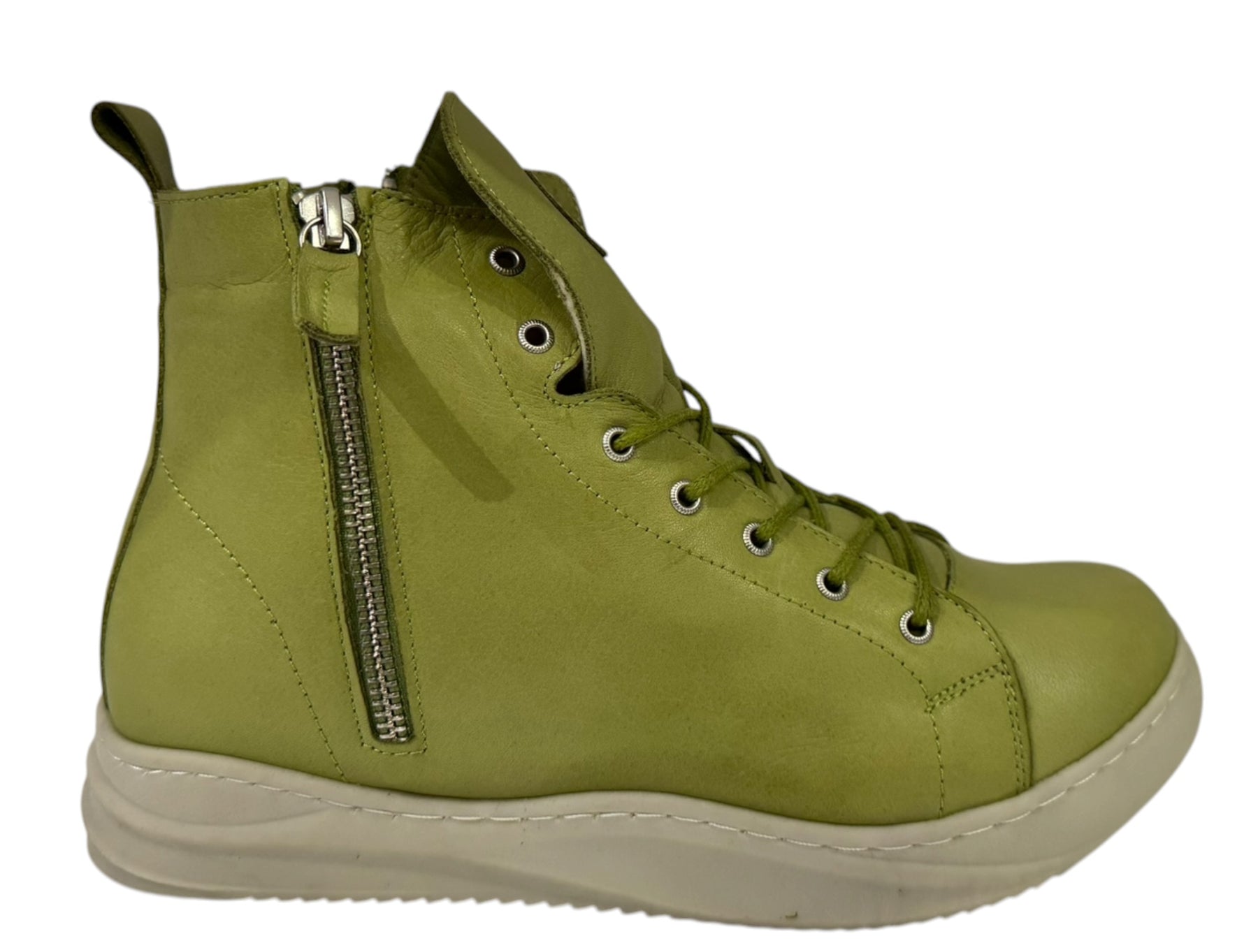 Carine– Women’s Leather High-Top Sneakers - J-bloomshoes