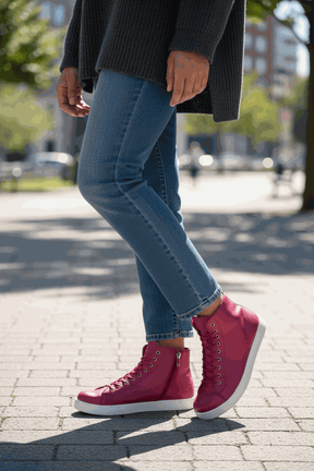 Elevate Your Style with Keila Women's Leather High-Top Sneakers
