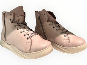 Carine– Women’s Leather High-Top Sneakers - J-bloomshoes