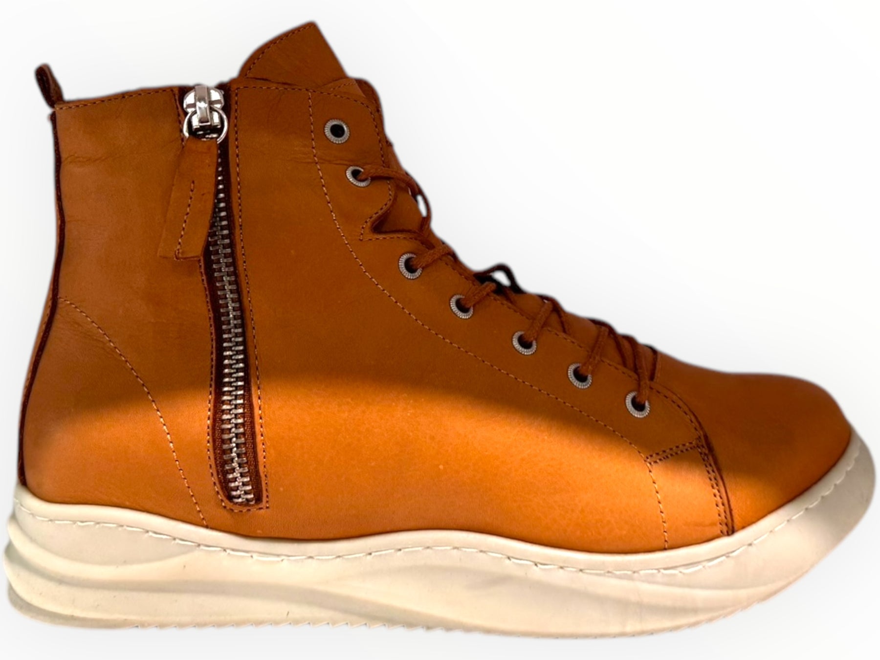 Carine– Women’s Leather High-Top Sneakers - J-bloomshoes