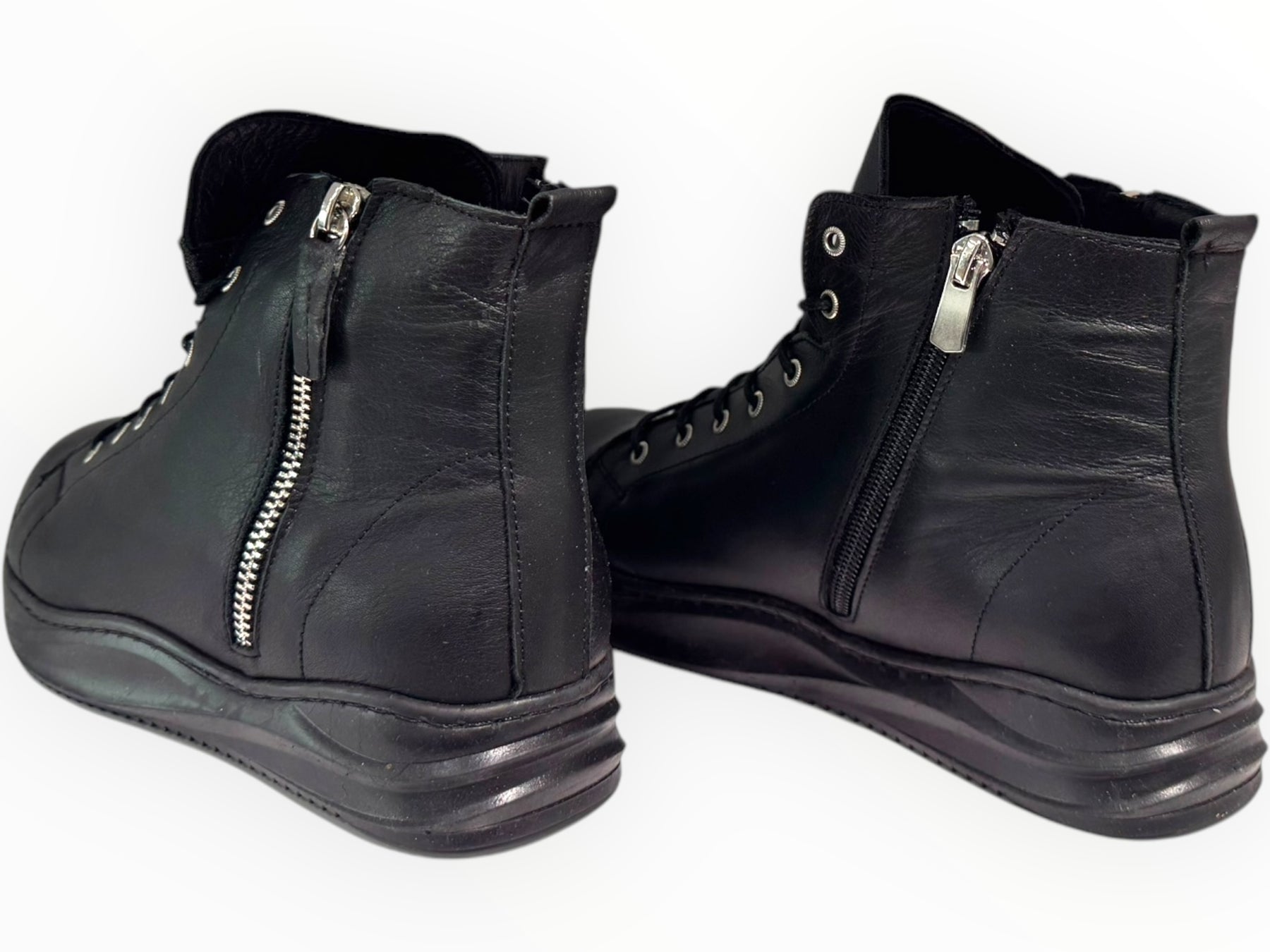 Carine– Women’s Leather High-Top Sneakers - J-bloomshoes